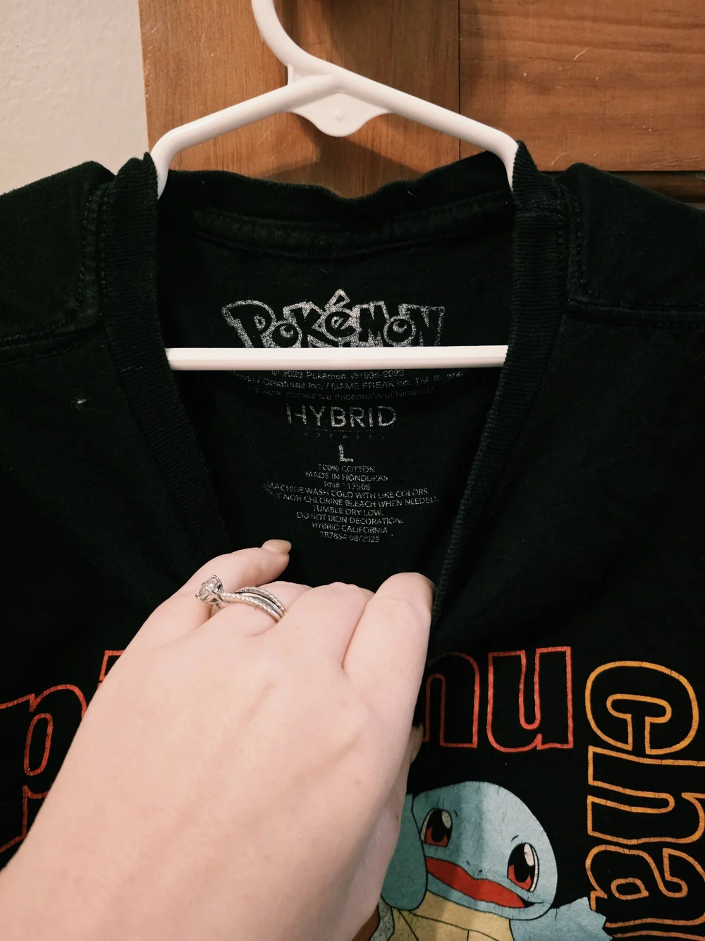 Pokemon Black Kids Tee with Pikachu, Bulbasaur, Charmander & Squirtle